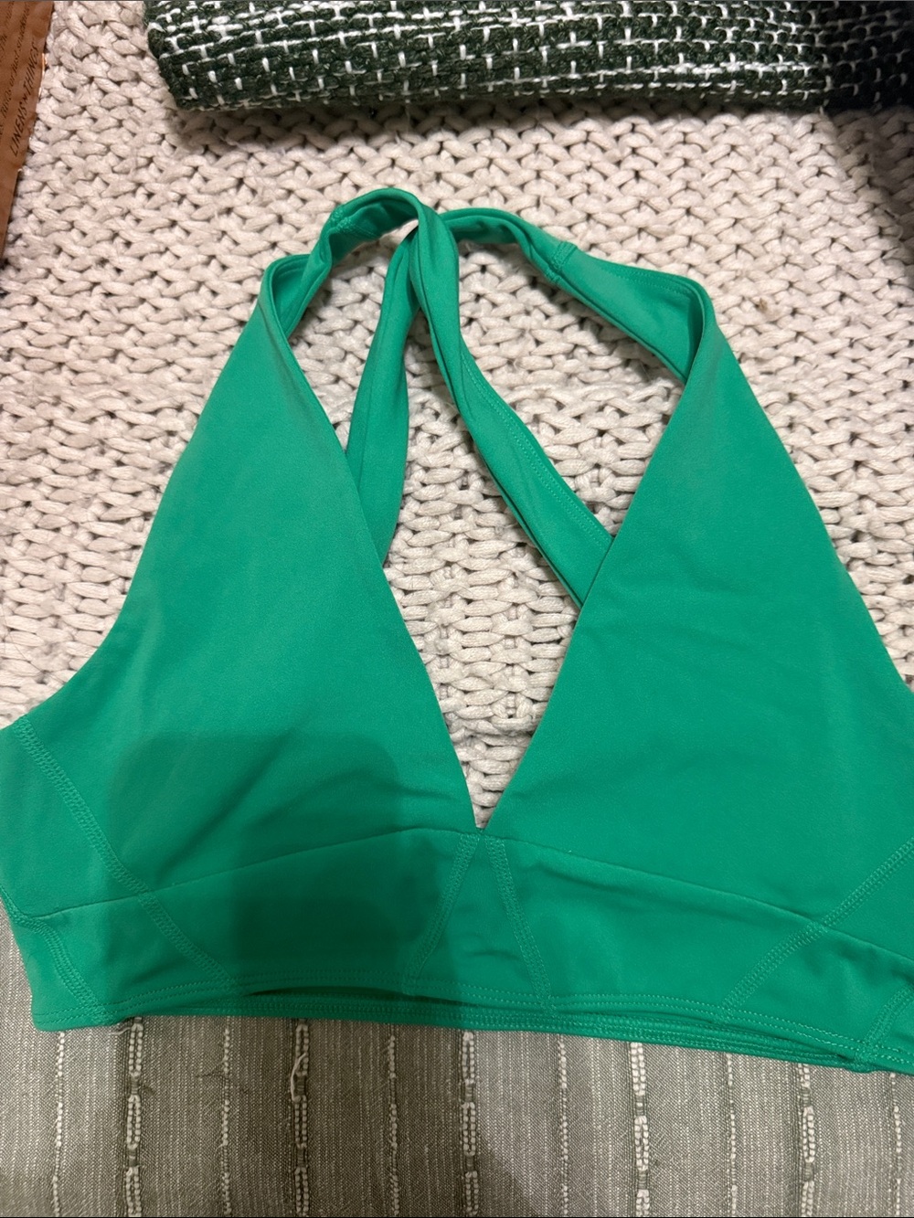 Green Halter Sports Bralette - Women's Intimates